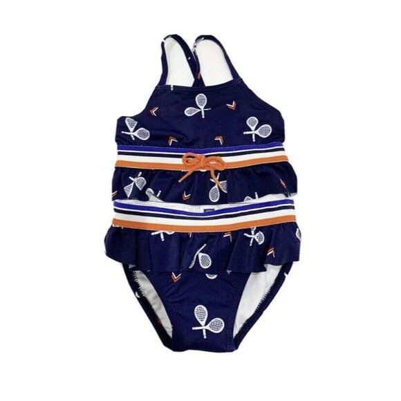 Janie and Jack Other - NWT JANIE AND JACK Navy Blue Ruffle Tennis Swimsuit Bikini  Size 12-18 Months
